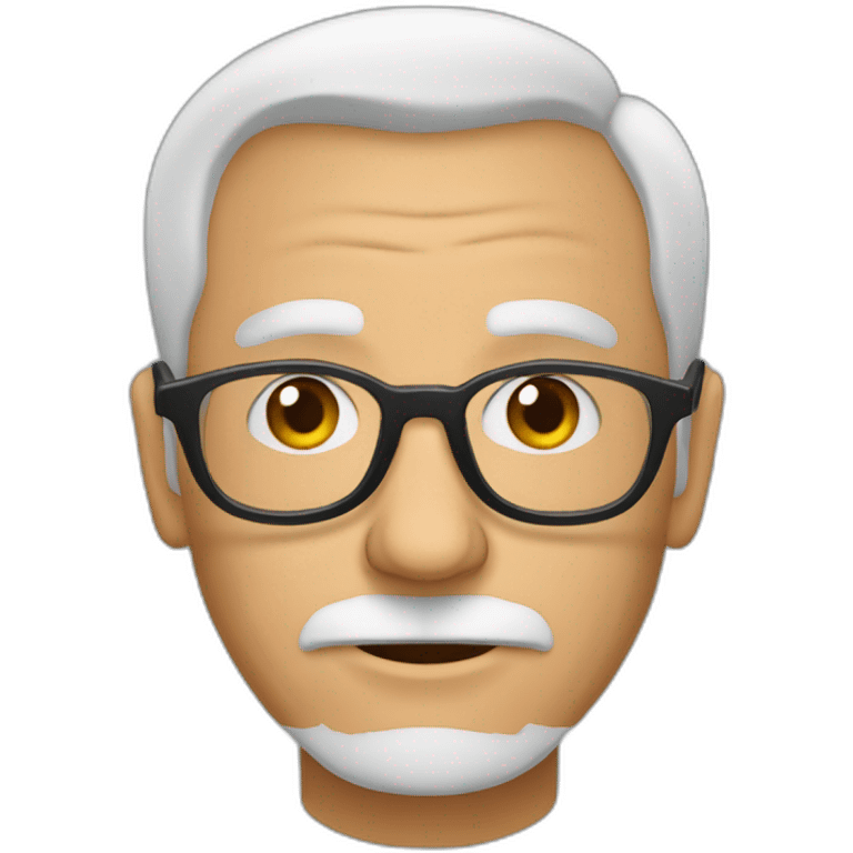 abuelo de barba muy corta y lentes redondos emoji