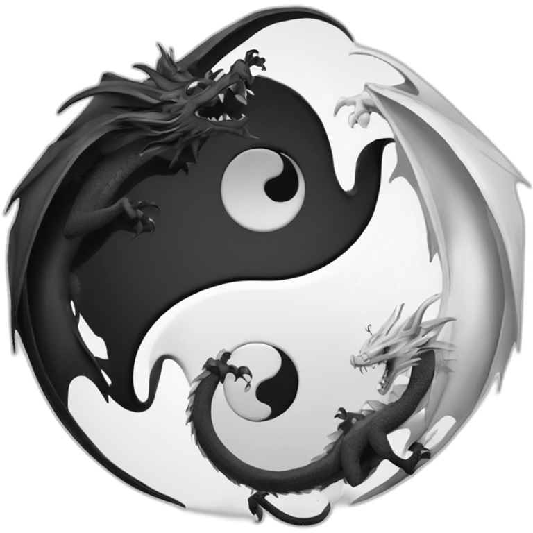 yin yang black and white dragon emoji