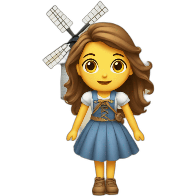 I am a girl near the windmill emoji