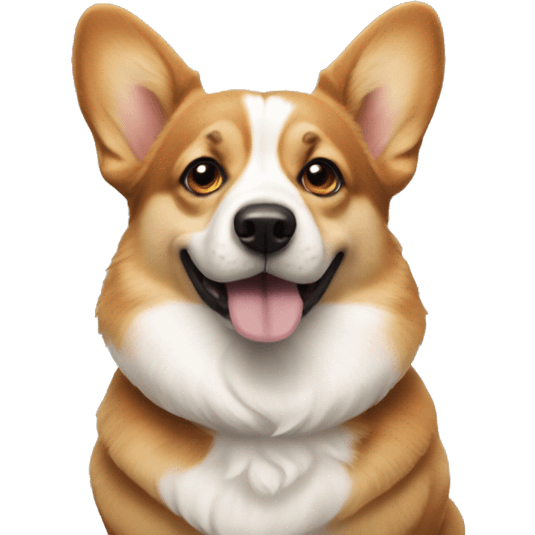 Dog corgi looks at me seriously emoji