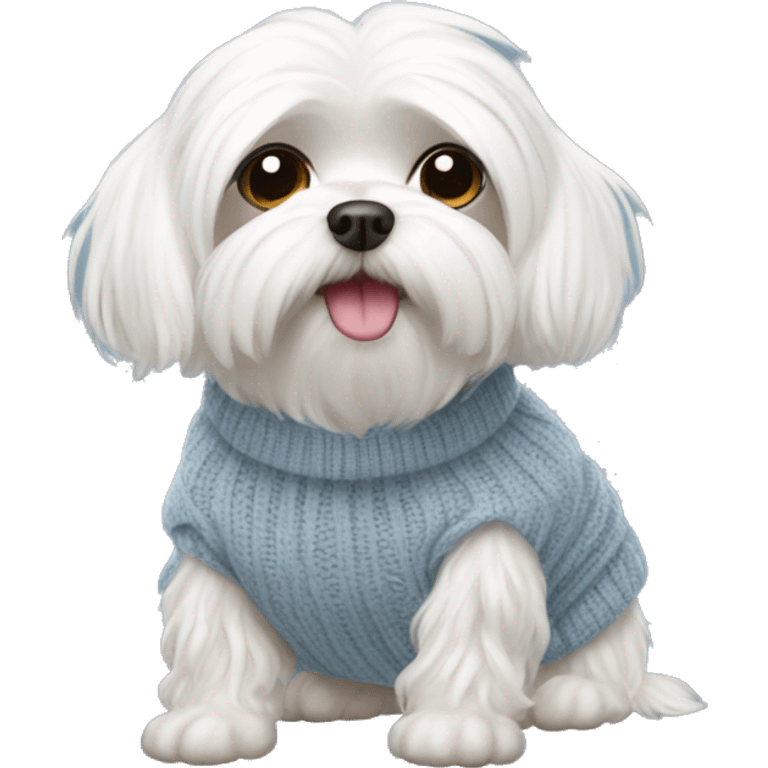 maltese dog wearing a sweater emoji