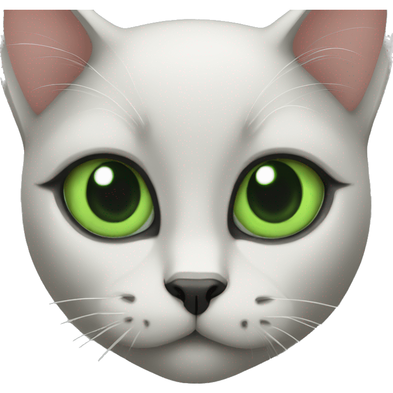 Black cat green eyes emoji