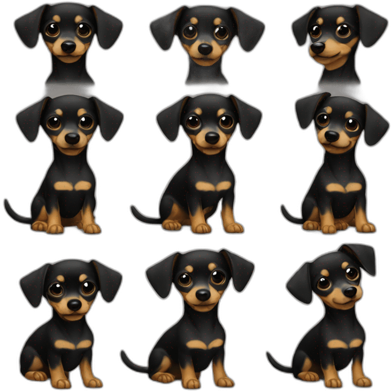 Chiweenie black emoji