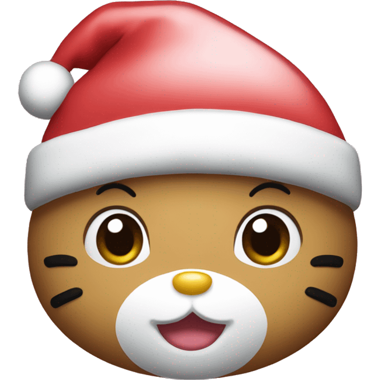 Hello kitty wearing a santa hat emoji