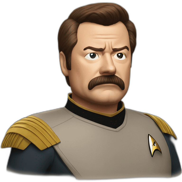 Photorealistic Ron Swanson as Captain Kirk Star Trek  emoji