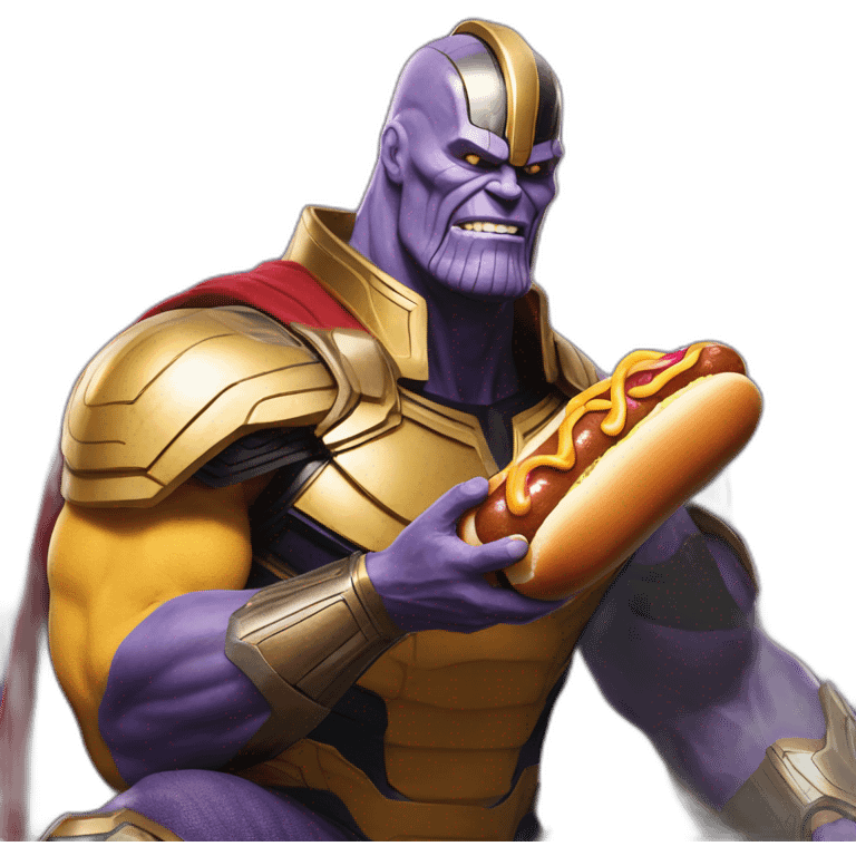 Thanos eating hotdog emoji