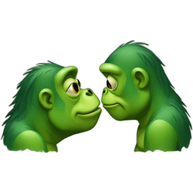 frog kiss gorilla emoji