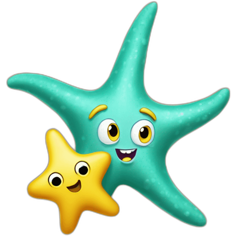 Patrick the starfish from the Spongebob cartoon with the head of Bart Simpson from the Simpsons cartoon emoji