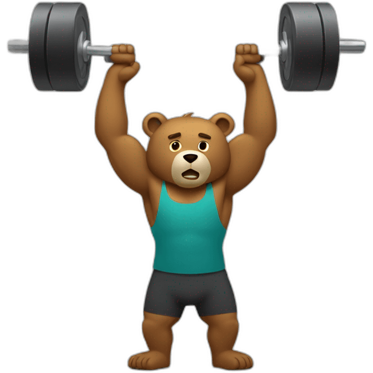 Bear weights lifting  emoji