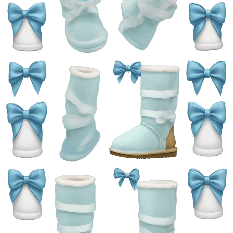 Light blue Ugg boots with light blue bows emoji