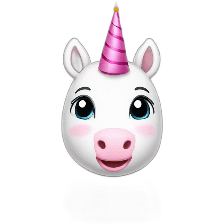 Schriftzug happy birthday mit Einhorn emoji