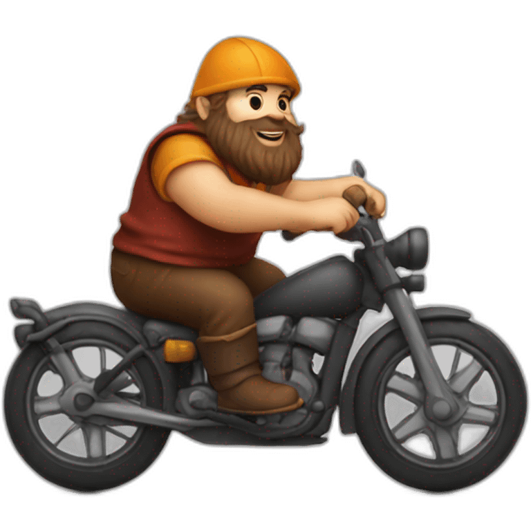 A dwarf on a bike emoji