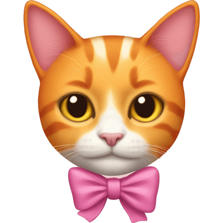 orange cat with pinkbow emoji