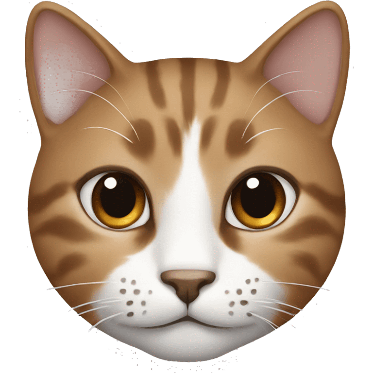 Cat brown white and black with brown nose emoji