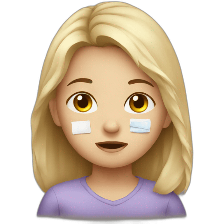 child with the flu emoji