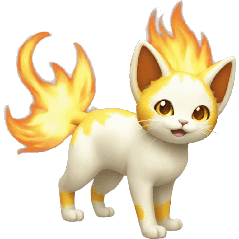 Shiny Fire-type-Fakémon-Cat full body emoji