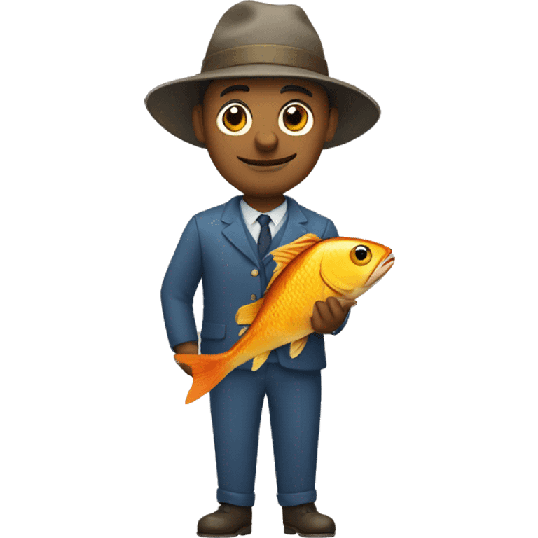 man with fish and hat emoji