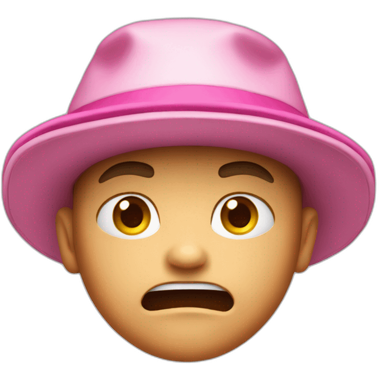 angry kid with pink hat emoji