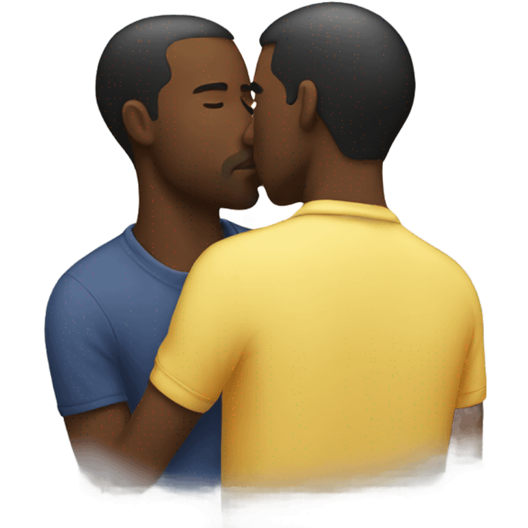 black man kissing emoji