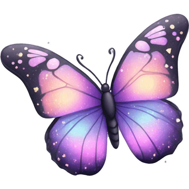 sparkly pastel black galaxy butterfly emoji