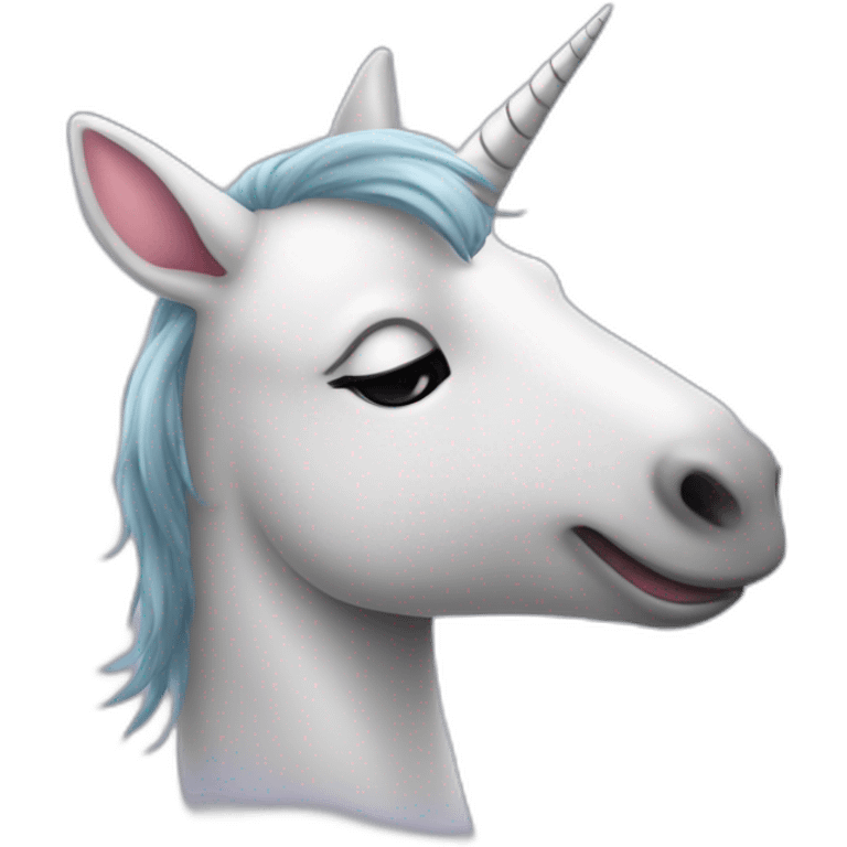 Une licorne qui fait un bisou a un chat emoji