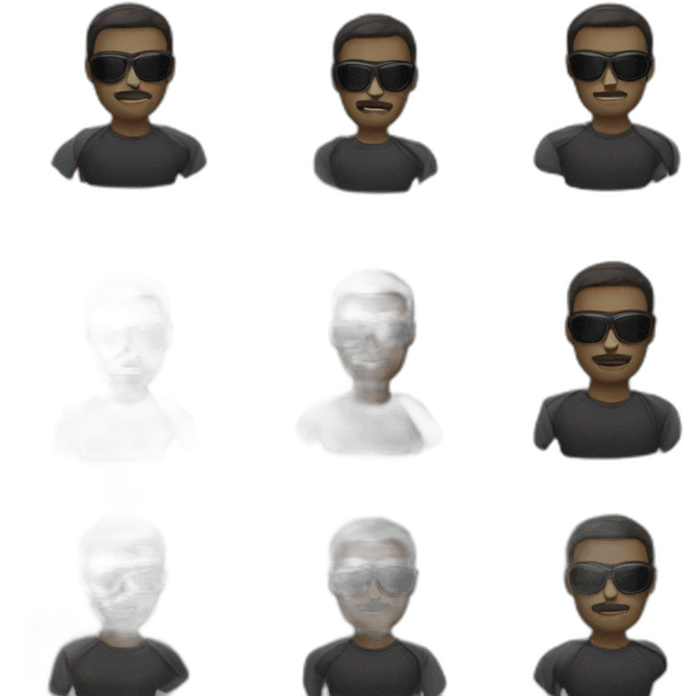 A man wearing a mask and rounded black sunglasses emoji