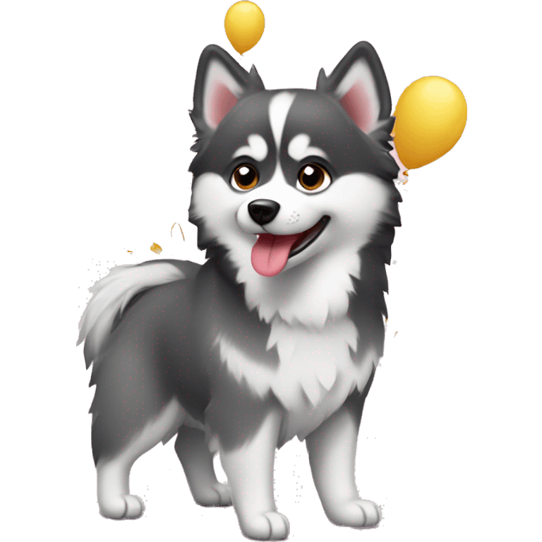 pomsky dog birthday emoji