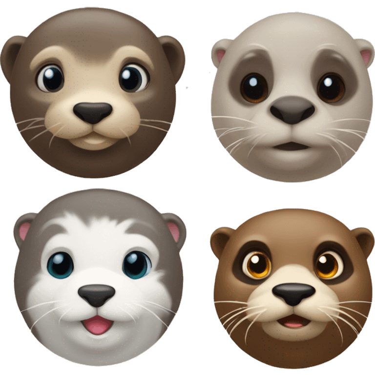 Drei Tiere Otter, Eule, Schaf  emoji