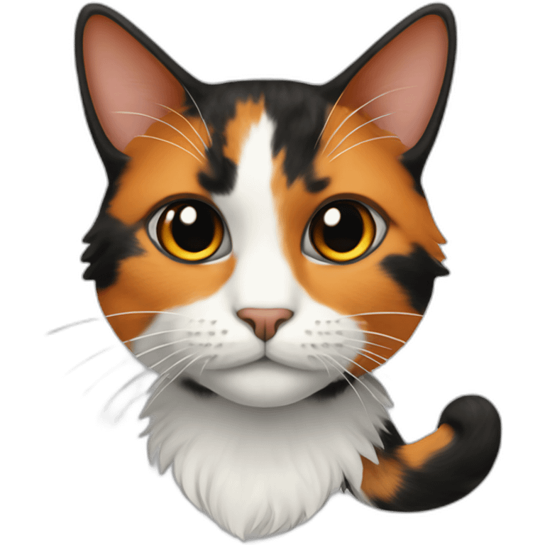 Calico cat with black and orange fur emoji