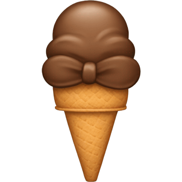 Brown ice cream with a bow emoji