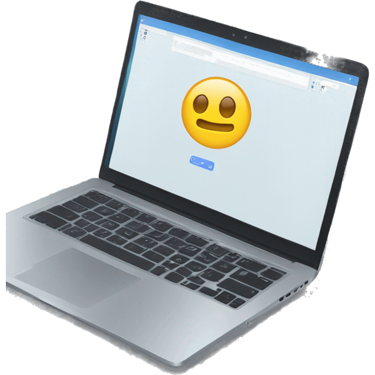 Laptop screen with website emoji