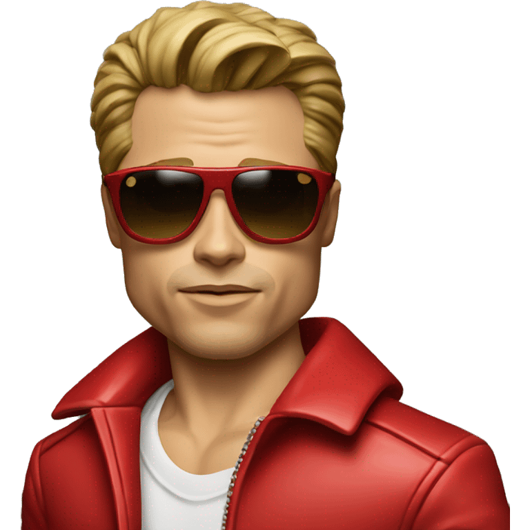  brad pitt with sunglasses and red jacket fight club emoji