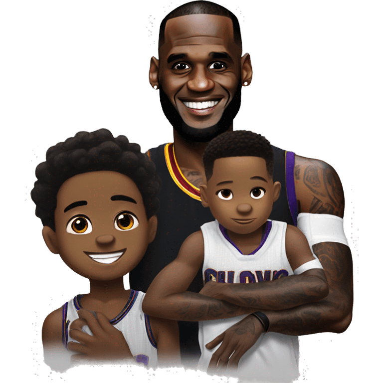 Lebron james with son bronny emoji