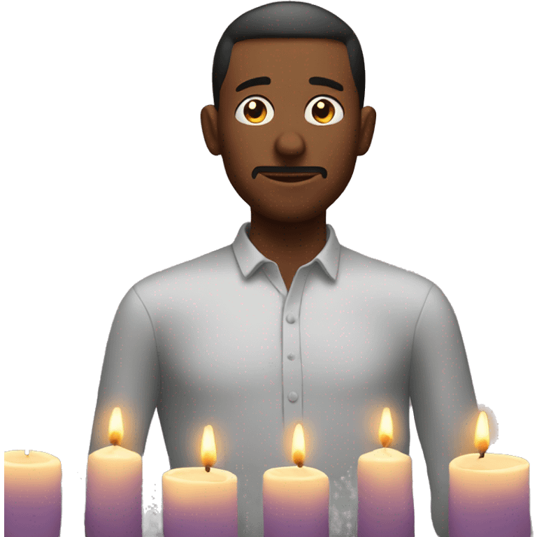 man looking at candles  emoji