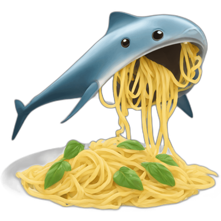 Sad mantaray eating pasta emoji