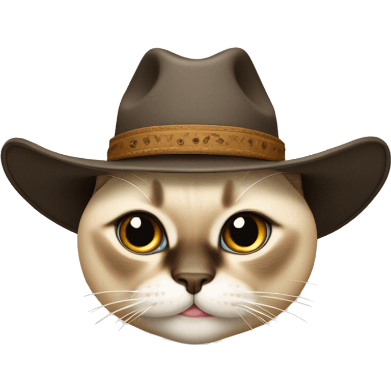 fat siamese cat in cowgirl hat emoji