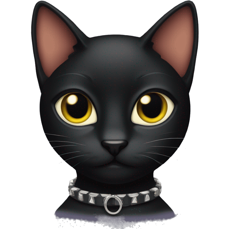 black cat with spike collar emoji