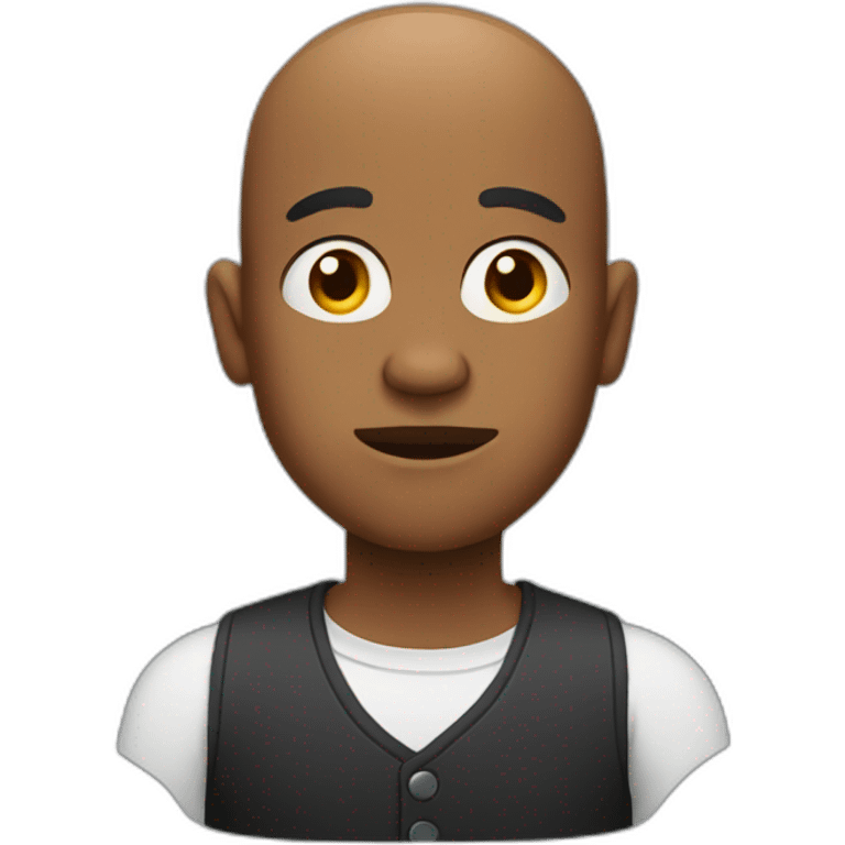 bald black man shrugging emoji