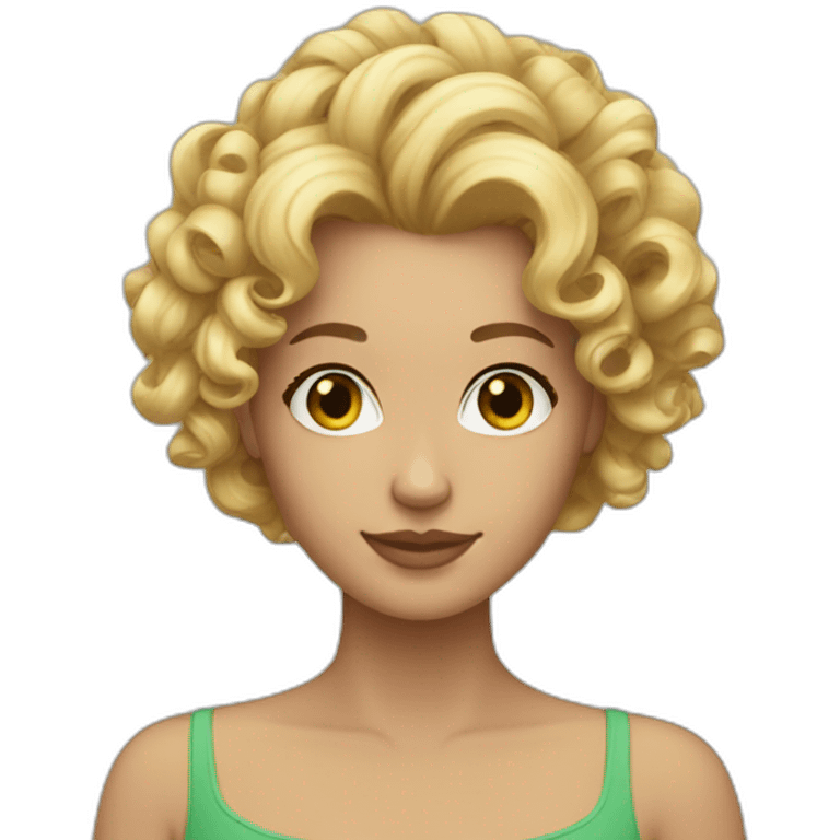 blonde curly hair up emoji