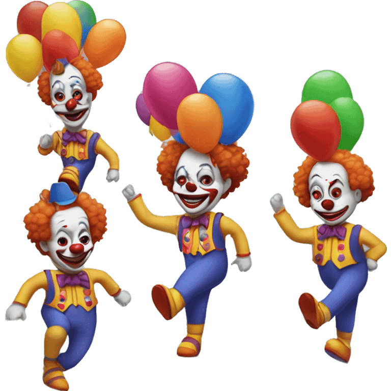 The clown should be in the shape of the letter A and then the clown will start jumping in the race. emoji