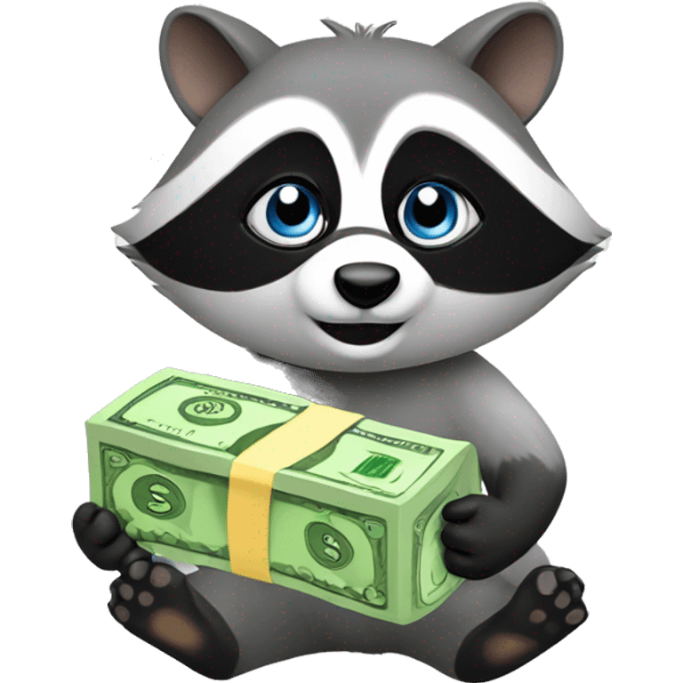 Racoon whit money  emoji