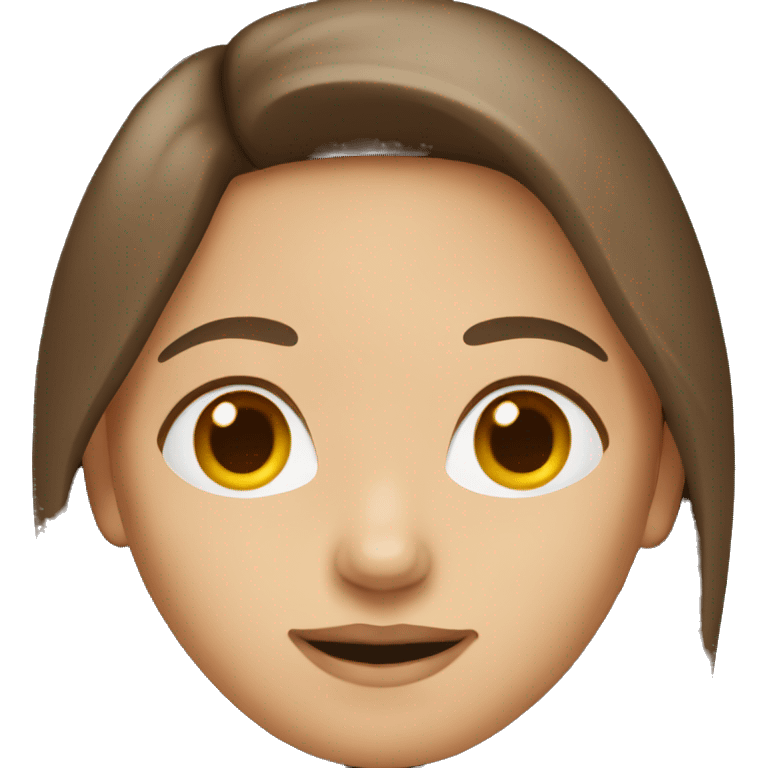 Woman with brown hair and middle part emoji