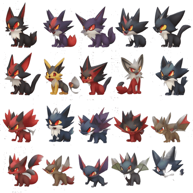 Noivern-Litten-Zorua-Zoroark-Nargacuga-Lycanroc-Torracat-Fakemon-hybrid emoji