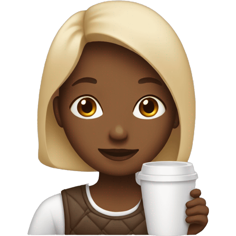 Girl drinking coffee emoji