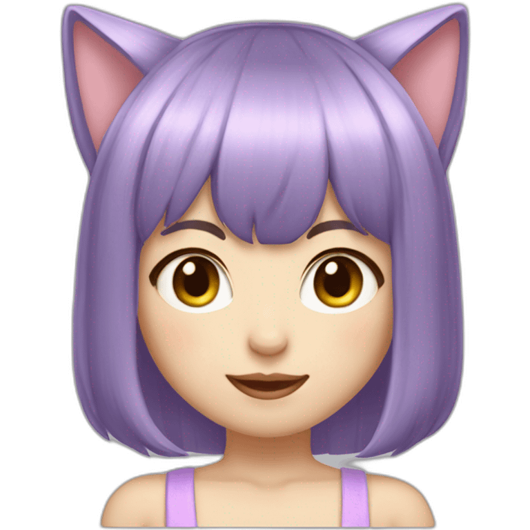 light-purple-blunt-bangs-short-hair-cat-ear-japanese-girl emoji