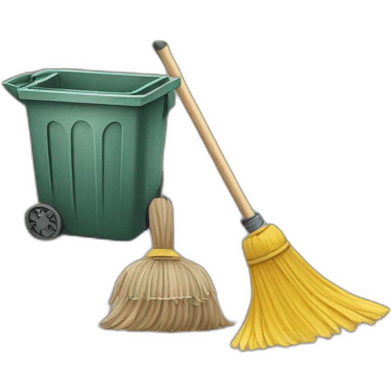 Broom and trash bin emoji