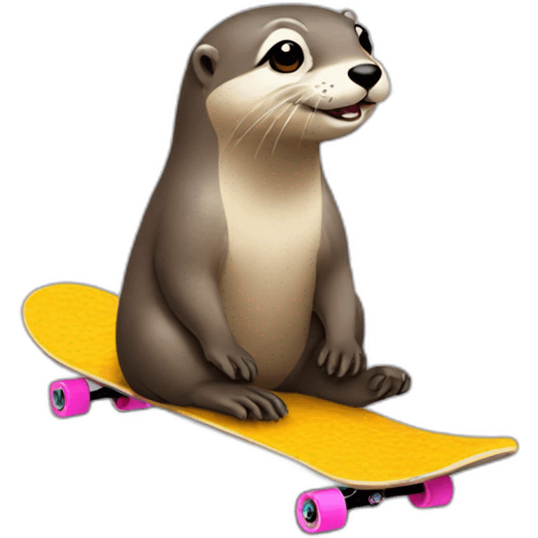 Loutre sur skateboard emoji