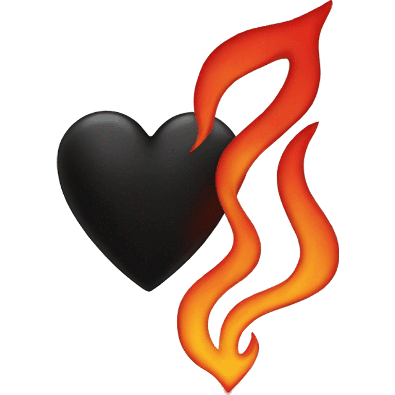 Black heart with red flame emoji