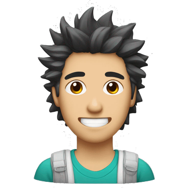 Mexican Korean university student guy with spiky hair emoji