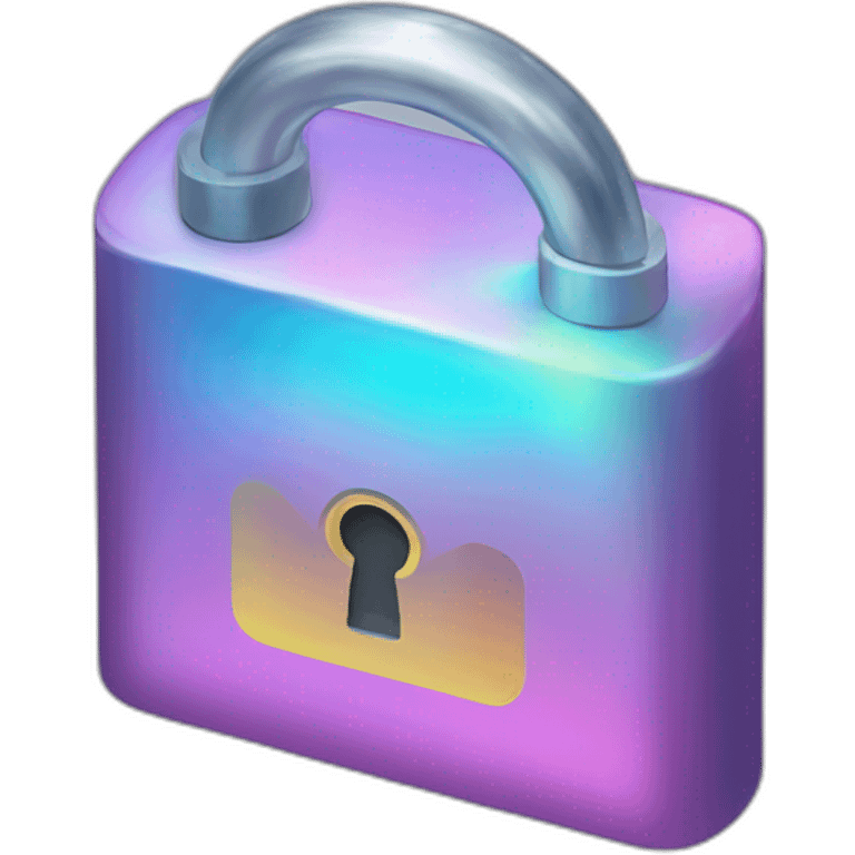 Holographic lock emoji